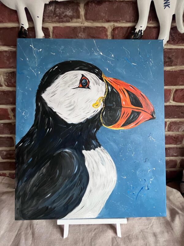 Large puffin canvas