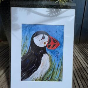 A5 mounted print Percy Puffin