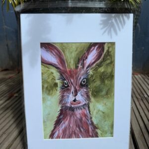 A5 Heather Hare Print mounted