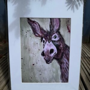 A5 Humphrey Donkey Print Mounted