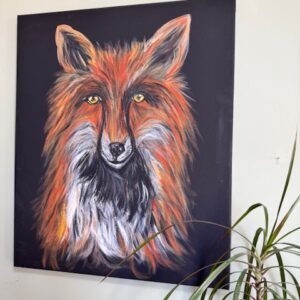 Large Fox Painting on Canvas