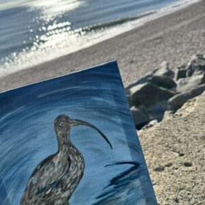 Curlew painted on canvas