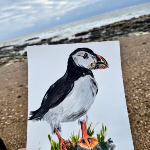 A4 Puffin Original Artwork